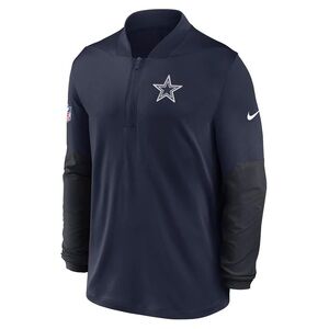 NWT Men's Nike Navy Dallas Cowboys Sideline Dri-FIT Half-Zip Pullover